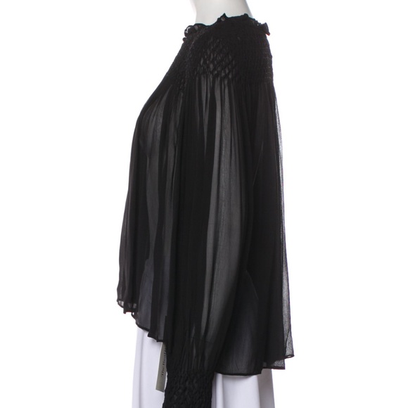 Love Shack Fancy Fernanda Blouse Black XS - Picture 6 of 7